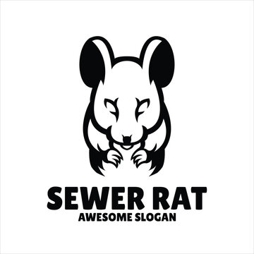 rat simple mascot logo design illustration