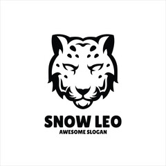leopard simple mascot logo design illustration