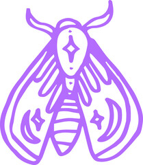beautiful moth hand drawn element