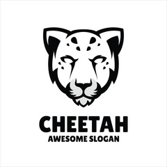 cheetah simple mascot logo design illustration