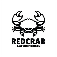 crab simple mascot logo design illustration - obrazy, fototapety, plakaty