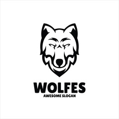 Fototapeta na wymiar wolf simple mascot logo design illustration