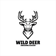 deer simple mascot logo design illustration