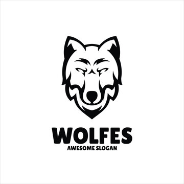 wolf simple mascot logo design illustration
