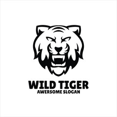tiger simple mascot logo design illustration