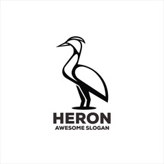 heron simple mascot logo design illustration