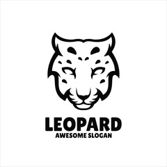 leopard simple mascot logo design illustration