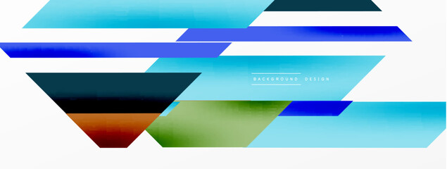 Fototapeta premium Minimal geometric abstract background. Dynamic 3d lines composition. Trendy techno business template for wallpaper, banner, background or landing