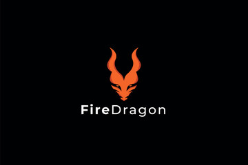 Vector mascot FireDragon logo design
