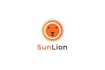 vector sun lion logo design