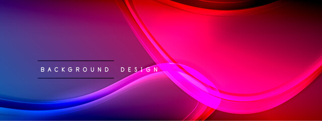 Vector abstract background - liquid transparent bubble shapes on fluid gradient with shadows and light effects