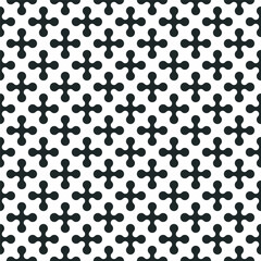 Catholic cross pattern. Gothic lattice ornament. Window tracery church wallpaper. Monochrome seamless grid background. Vector fabric, textile print