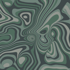 Psychedelic optical illusion pattern. Abstract dynamical rippled texture, digital colored wallpaper. Hypnotic surreal abstract background. Vector illustration. 