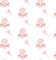 Digital png illustration of hands, globe and balloons pattern on transparent background