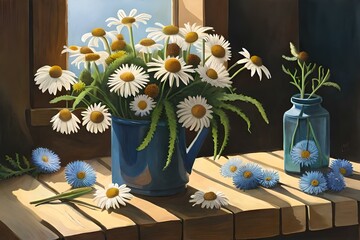 still life with flowers generated by AI