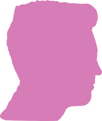 Fototapeta na wymiar Digital png illustration of purple profile of head of man on transparent background