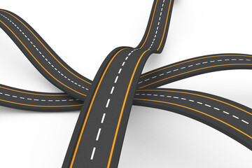 Naklejka premium Digital png illustration of crossing roads on transparent background