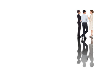 Digital png photo of diverse group of casual business colleagues on transparent background