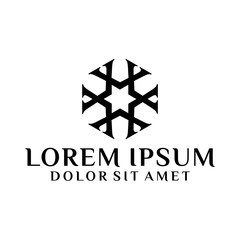 Initial letter X logo template with sacred geometric hexagram illustration in flat design monogram symbol