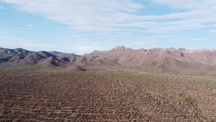 PHOTOGRAPHY WITH DRONE OF SUNSET ON THE BEACH OF Punta Chueca SONORA MEXICO
