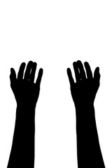 Obraz premium Digital png illustration of black silhouette of hands on transparent background