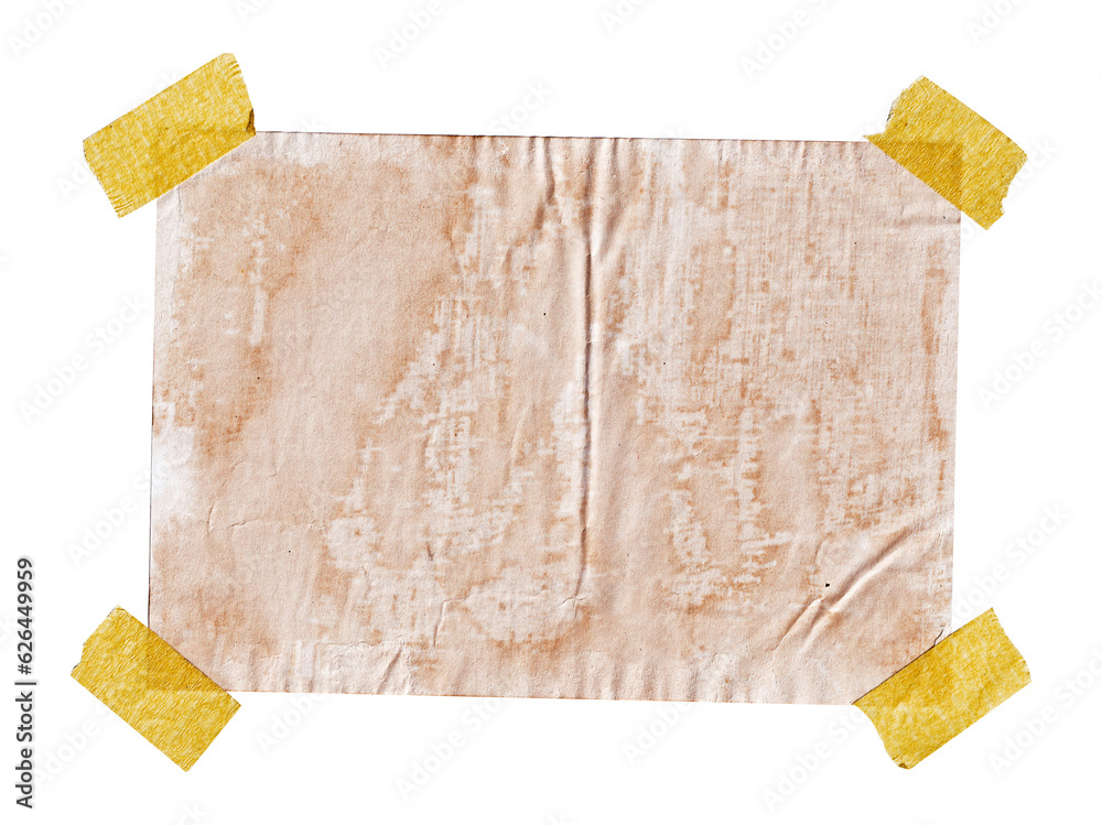 Poster old paper texture with tape isolated