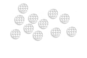 Digital png illustration of network of globes on transparent background