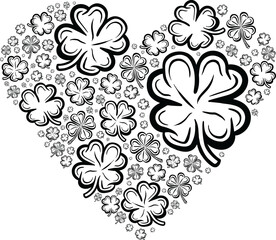 Digital png illustration of heart with black pattern on transparent background