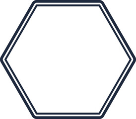 Digital png illustration of hexagonal black frame on transparent background