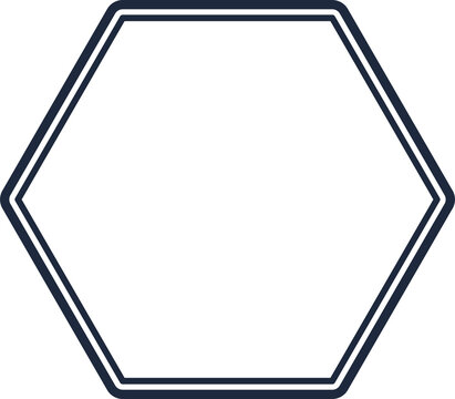 Digital png illustration of hexagonal black frame on transparent background