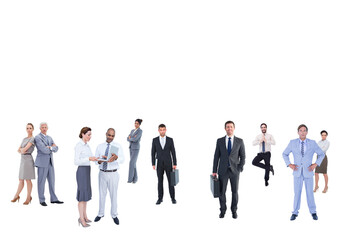 Digital png photo of diverse business people on transparent background