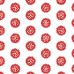 Digital png illustration of decorative floral roundels repeated on transparent background