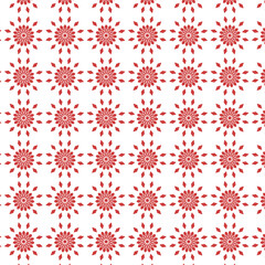 Digital png illustration of red floral motifs repeated on transparent background