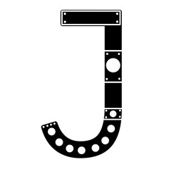 English letters, iron bars