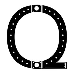 English letters, iron bars