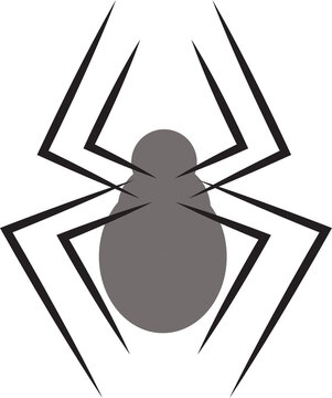 Digital png illustration of grey spider on transparent background
