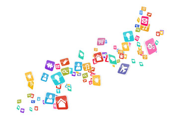 Digital png illustration of social media icons on transparent background