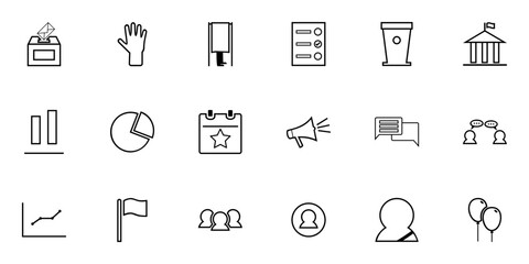 Voting, Election & Politics Line Art SVG icon set