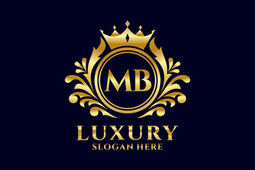 Initial MB Letter Royal Luxury Logo template in vector art for luxurious branding projects and other vector illustration.
