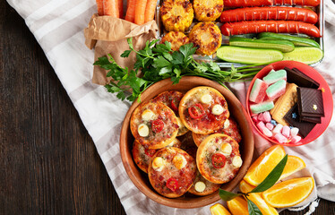 Summer BBQ or picnic food concept.