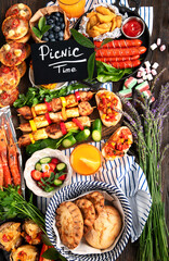 Summer BBQ or picnic food concept.