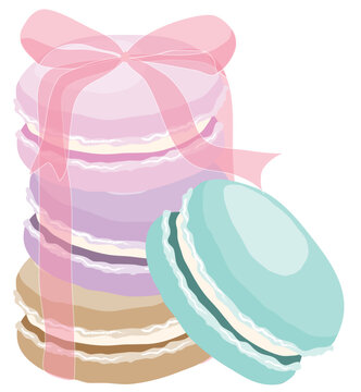 pastel macaron and ribbon