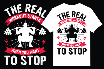 Fototapeta premium Gym Workout T-Shirt Design Premium Vector