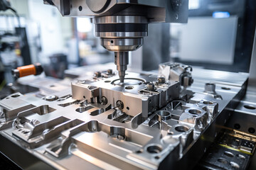 Fototapeta na wymiar CNC machining of precision aerospace components