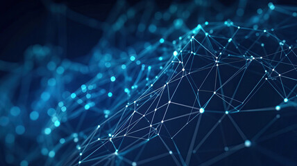 Obraz premium Interconnected Blue Network,blue abstract background