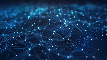 Obraz premium Interconnected Blue Network,blue abstract background