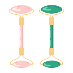 Set of Jade rollers for facial massage