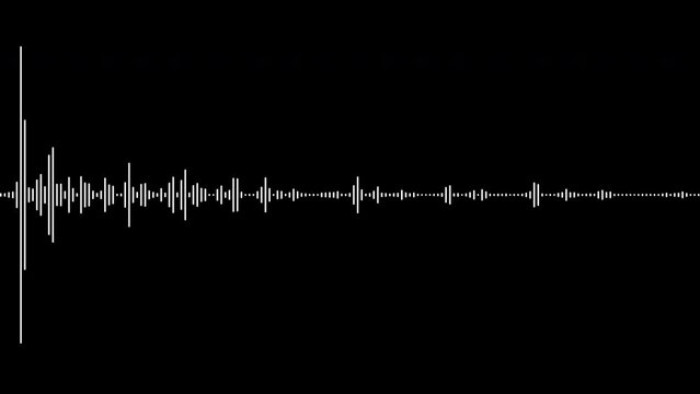 Waveform Audio. Black and white sound waves background animation