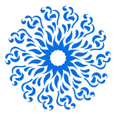 Blue color ethnic mandala patern design illustration. Perfect for logos, icons, stickers, tattoos, design elements for websites, advertisements and more.

