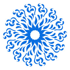 Blue color ethnic mandala patern design illustration. Perfect for logos, icons, stickers, tattoos, design elements for websites, advertisements and more.
